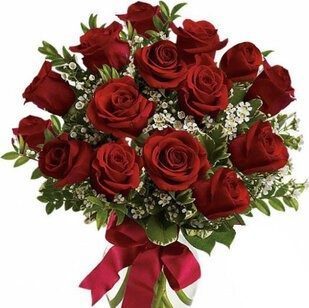 15 red roses with greenery | Flower Delivery Tomsk